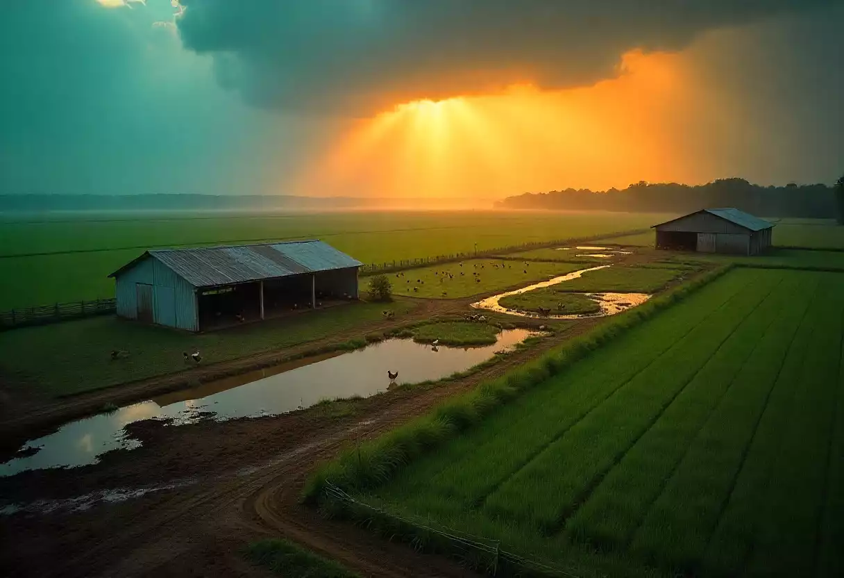 GoldenChickenFarm showcases the natural environment where chickens are raised